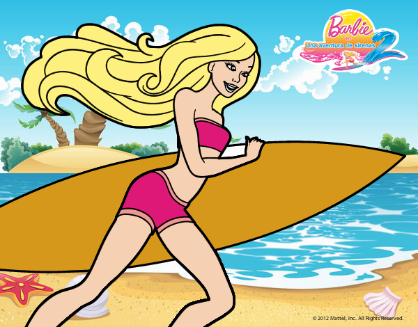 Barbie corre al agua