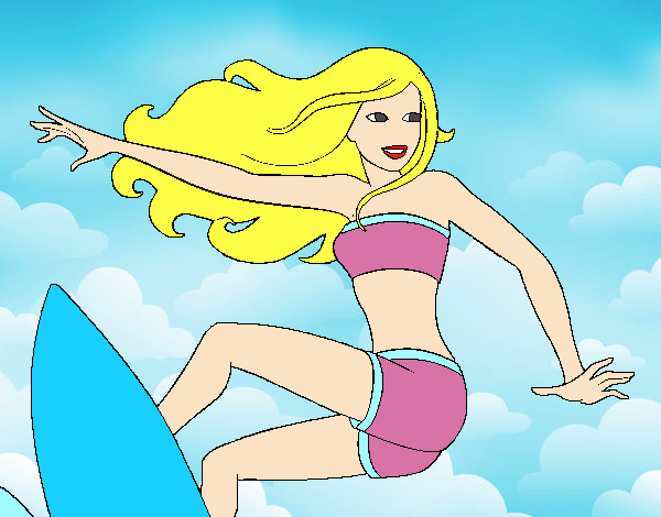 Barbie surfeando