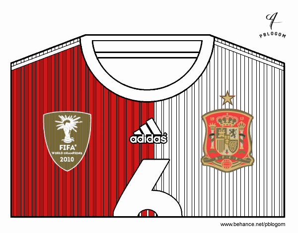 Camiseta del mundial de fútbol 2014 de España