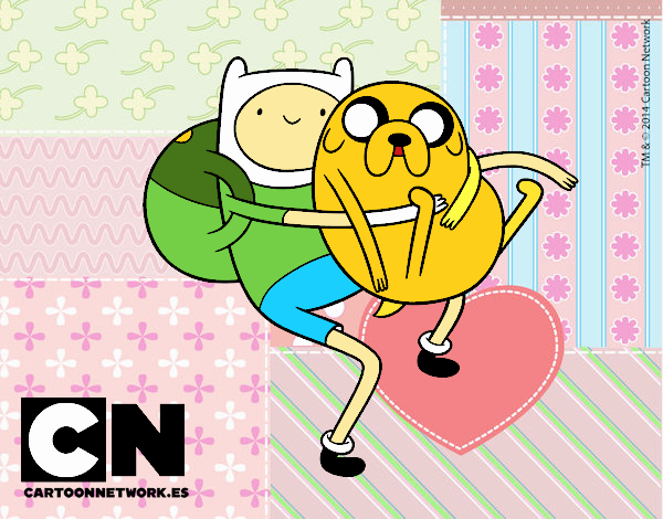 Finn y Jake abrazados