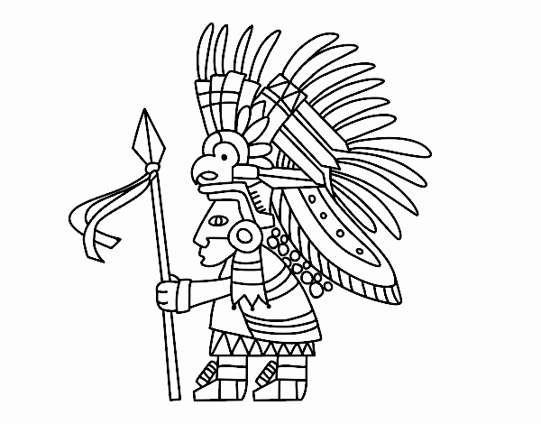 Dibujo de Guerrero azteca pintado por en  el día 14-12-20 a las  11:37:58. Imprime, pinta o colorea tus propios dibujos!