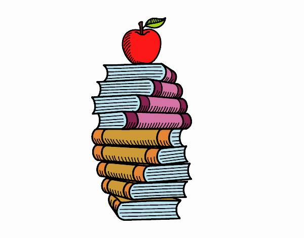 Libros y manzana