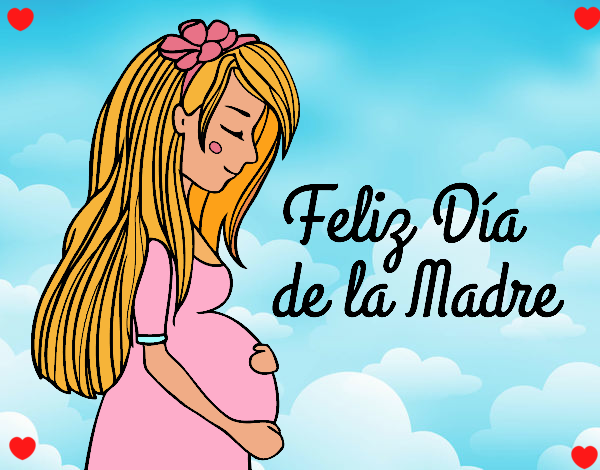 Mamá embarazada en el día de la madre