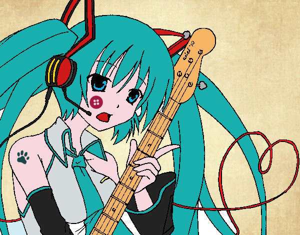 Miku con guitarra