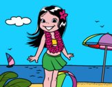 Niña en la playa