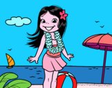 Niña en la playa