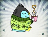 Pajarito tomando un té