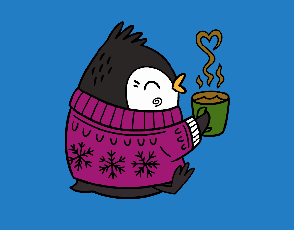 Pajarito tomando un té