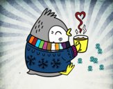 Pajarito tomando un té