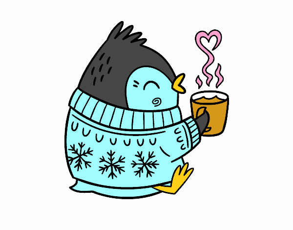 Pajarito tomando un té