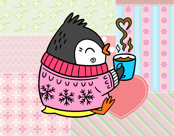 Pajarito tomando un té