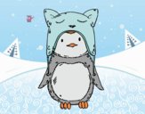 Pingüino con gorrito divertido