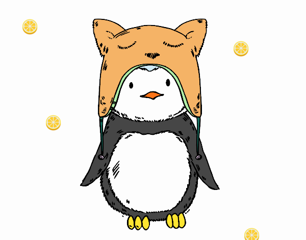 Pingüino con gorrito divertido