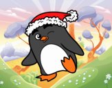 Pingüino con gorro de Navidad