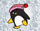 Pingüino con gorro de Navidad