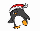 Pingüino con gorro de Navidad