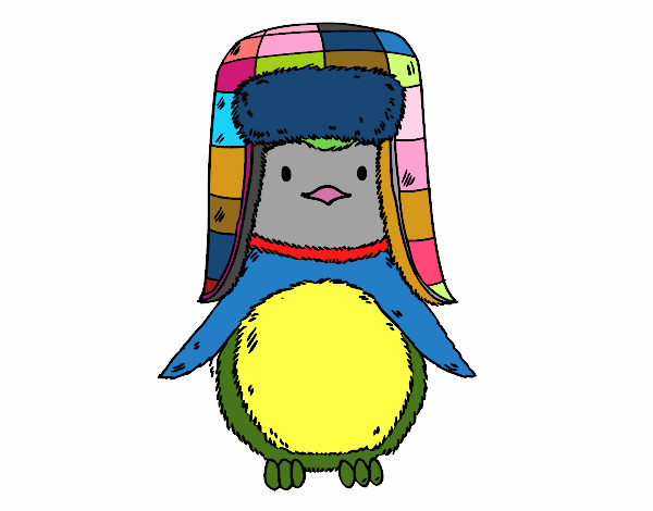 Pingüino con gorro