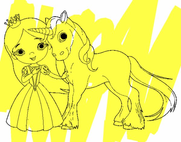 Princesa y unicornio