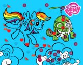 Rainbow Dash y la tortuga tanque