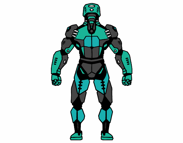 Robot luchador de espaldas