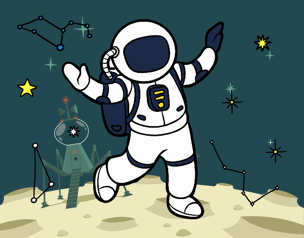 Dibujo de Astronauta en la luna pintado por en  el día 16-12-20  a las 20:08:46. Imprime, pinta o colorea tus propios dibujos!