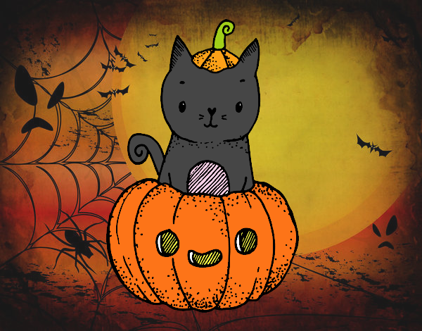 Un gatito de Halloween