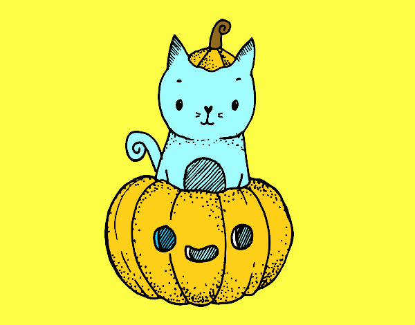 Un gatito de Halloween