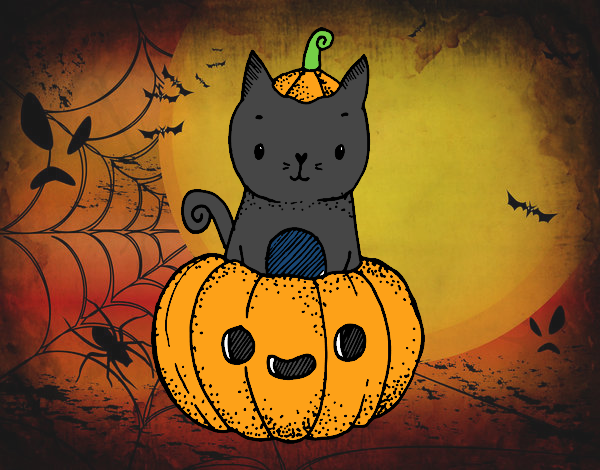 Un gatito de Halloween