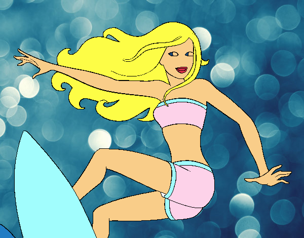 Barbie surfeando