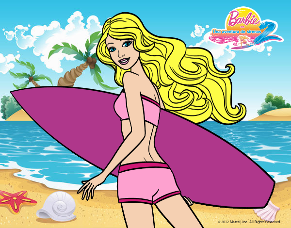 Barbie surfera