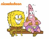 Bob Esponja y Patricio en bañador