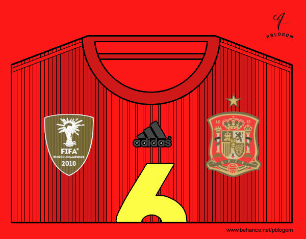 Camiseta del mundial de fútbol 2014 de España