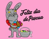 Conejo con muchos huevos de Pascua