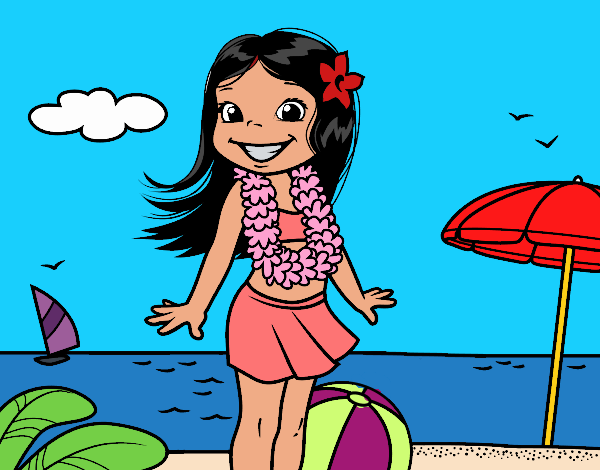 Niña en la playa