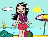 Niña en la playa