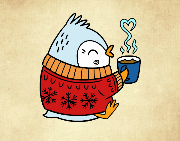 Pajarito tomando un té