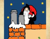 Papa Noel en el tejado
