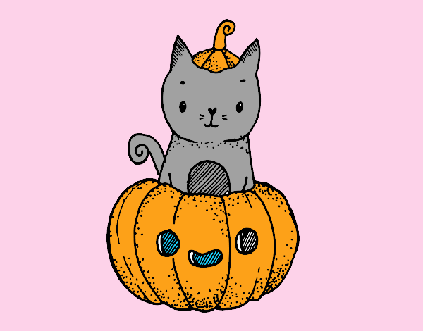 Un gatito de Halloween