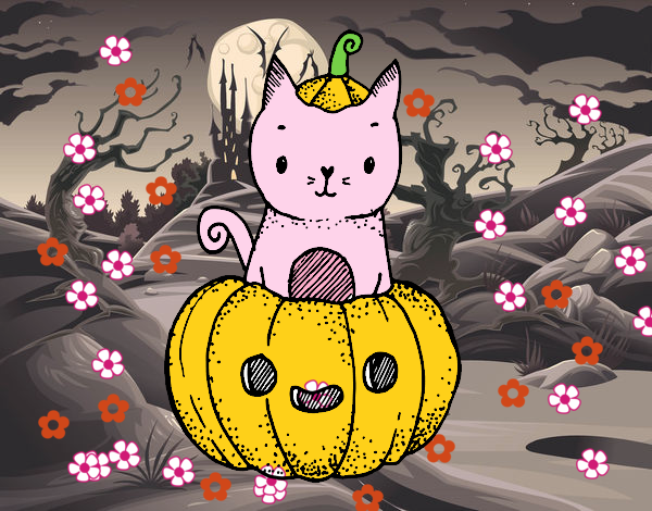 Un gatito de Halloween