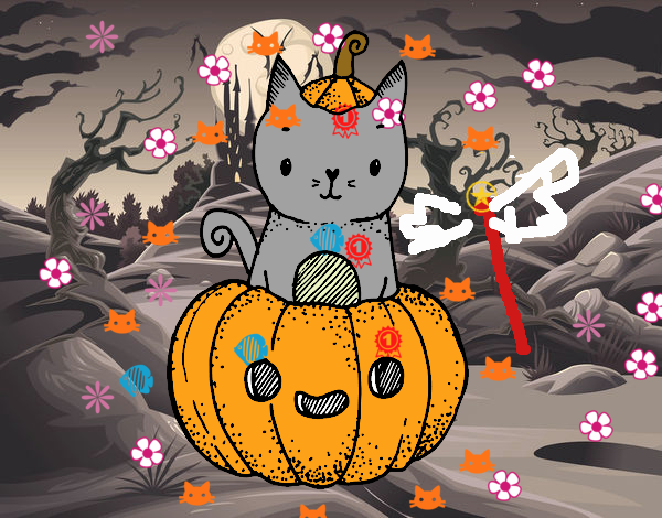 Un gatito de Halloween