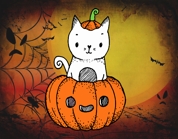 Un gatito de Halloween