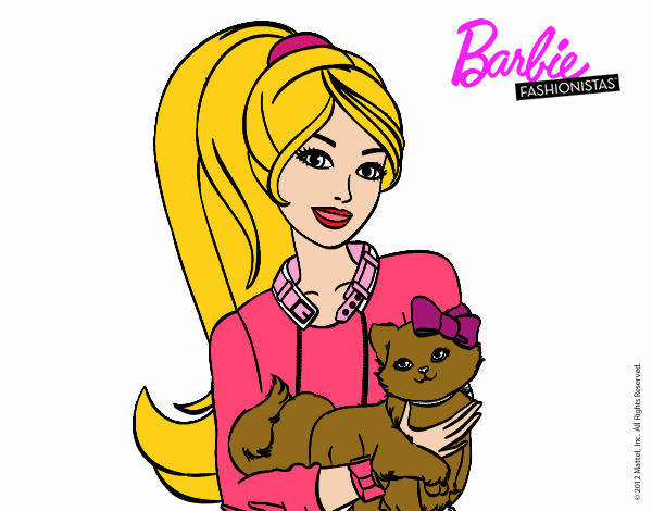 Barbie con su linda gatita