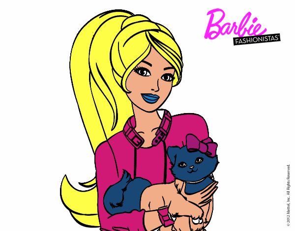 Barbie con su linda gatita