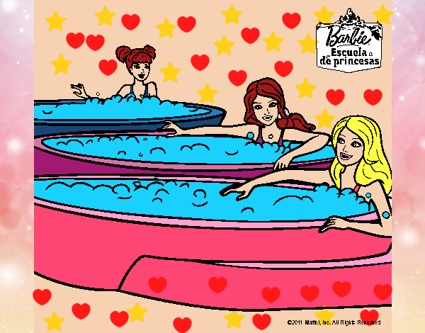 Barbie y sus amigas en el jacuzzi