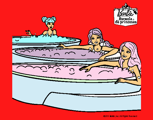 Barbie y sus amigas en el jacuzzi