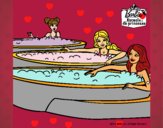 Barbie y sus amigas en el jacuzzi