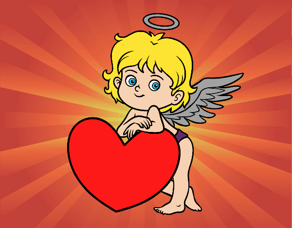 Cupido y un corazón