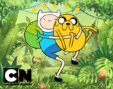 Finn y Jake abrazados