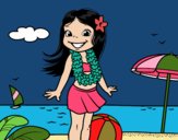 Niña en la playa