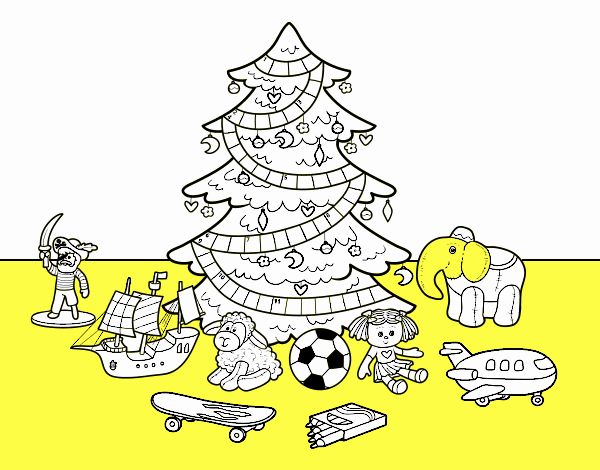 Árbol de Navidad y juguetes